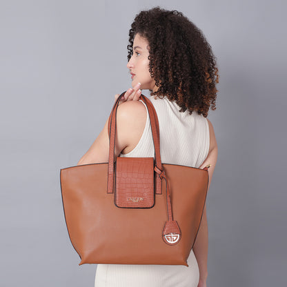 Women Structured Handheld Bag with Applique