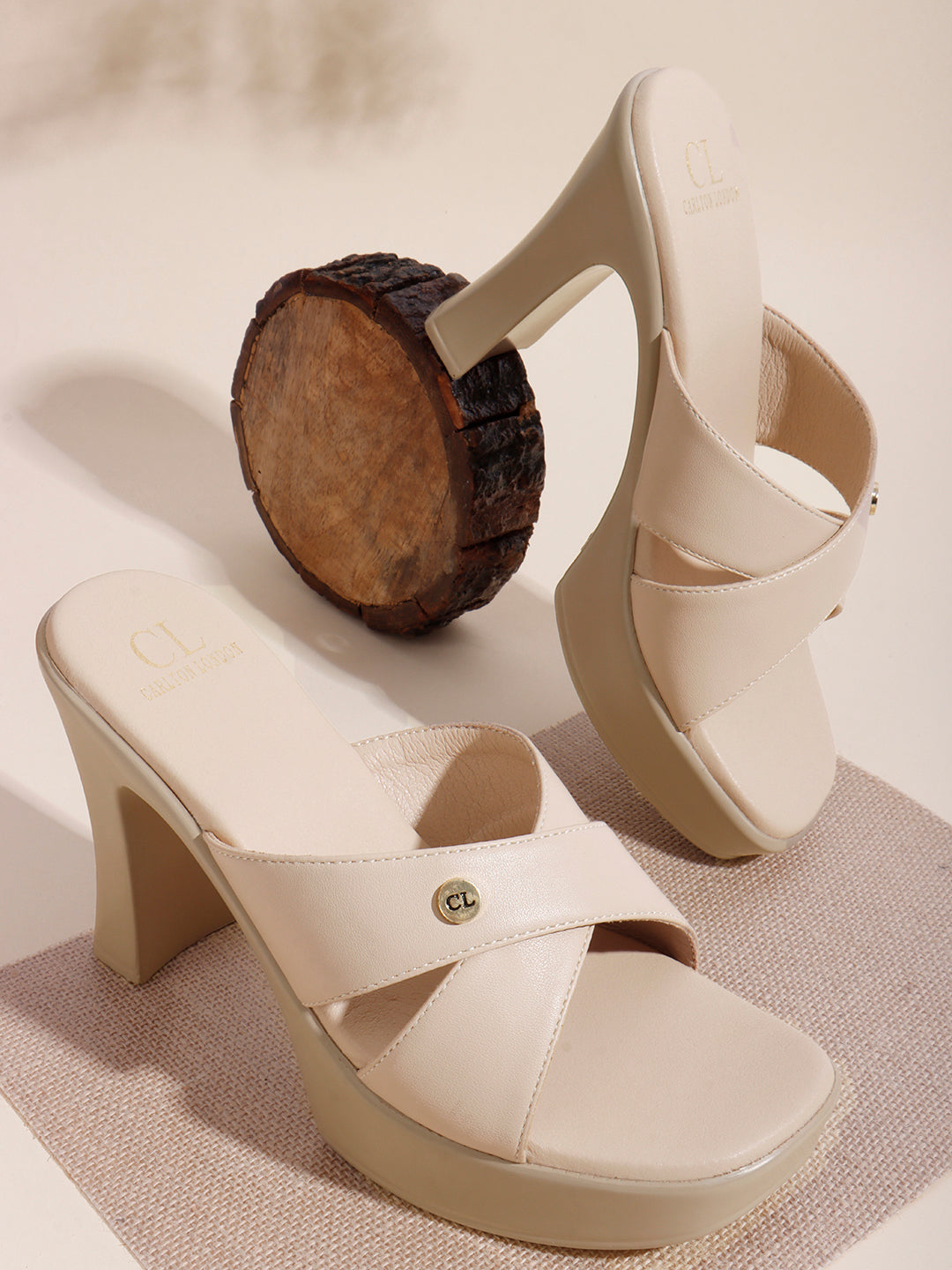 Elegant Crossover Strap Block Heel Sandals