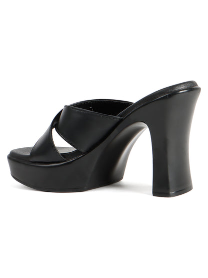 Elegant Crossover Strap Block Heel Sandals