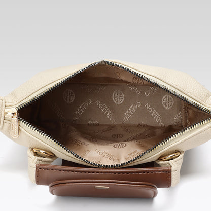 Carlton London Cream Two Toned Sling Bag  CLLP 1049 Cream
