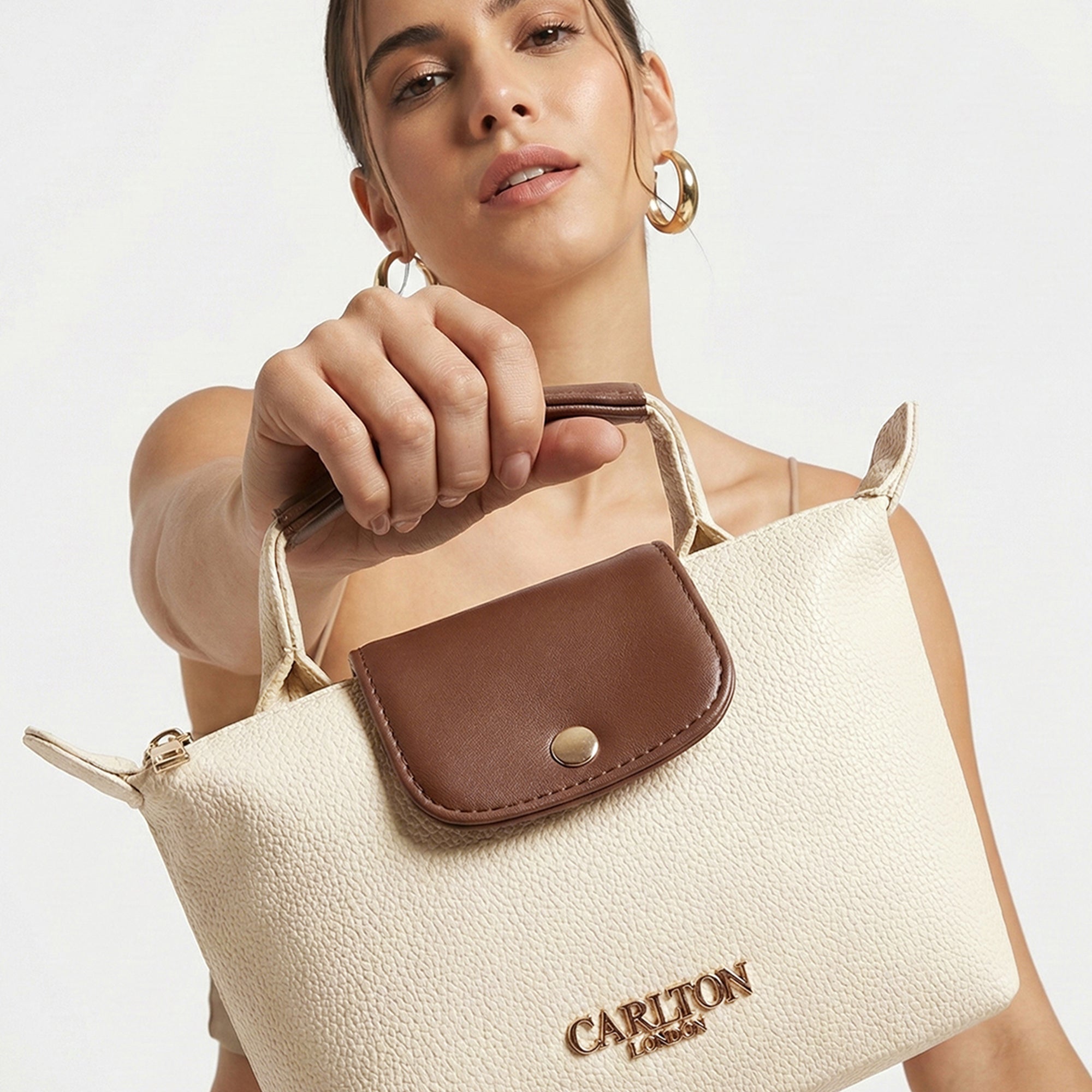 Carlton London Cream Two Toned Sling Bag  CLLP 1049 Cream
