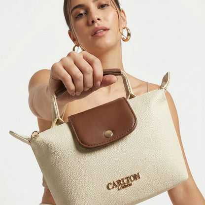 Carlton London Cream Two Toned Sling Bag  CLLP 1049 Cream
