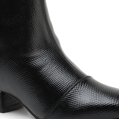 Women Casual Textured Zippered Boots