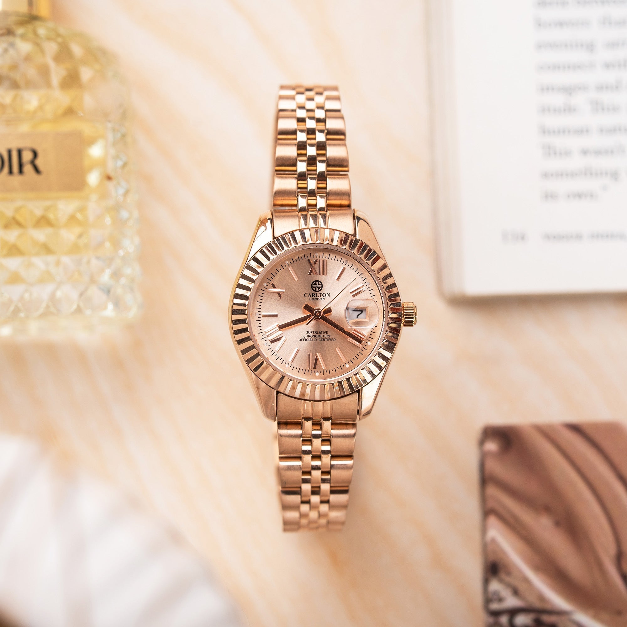 Gift Set of 2 - Women Harper Gold Watch and Tennis Bracelet - CLPLG123
