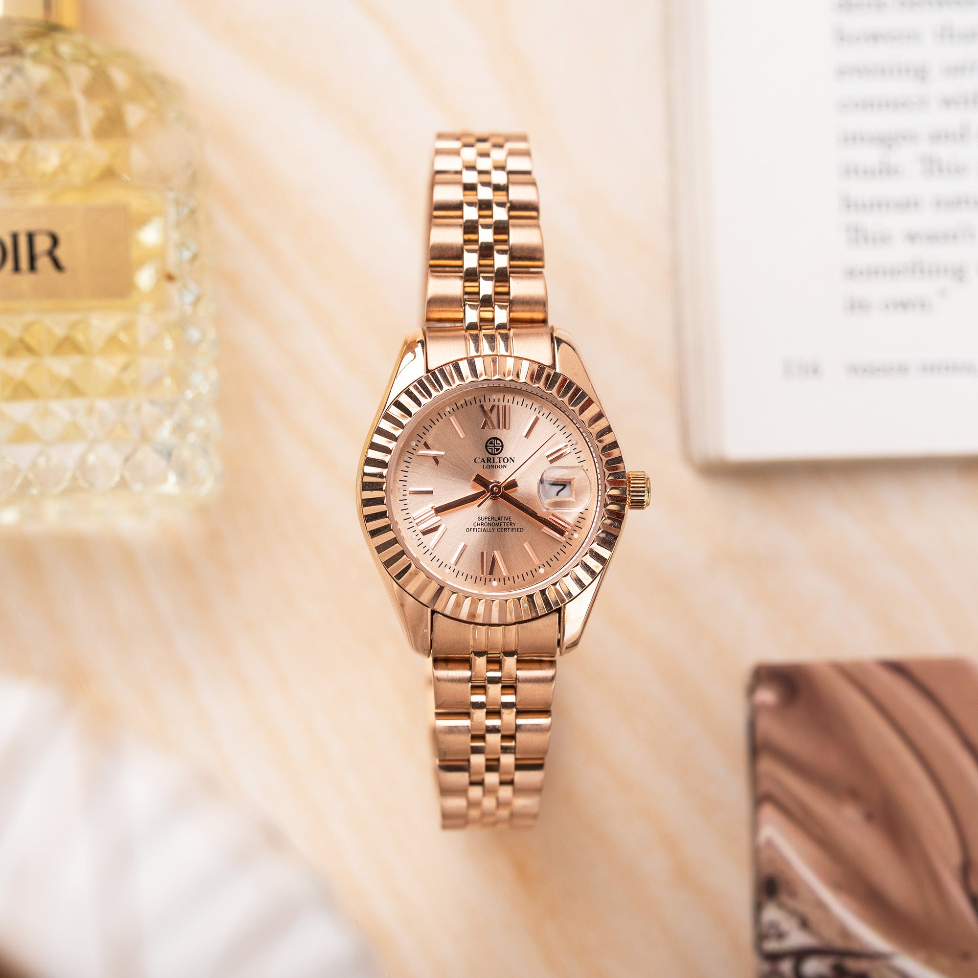 Gift Set of 2 - Harper Gold Watch and Blush Perfume 30ml - CLPLG122