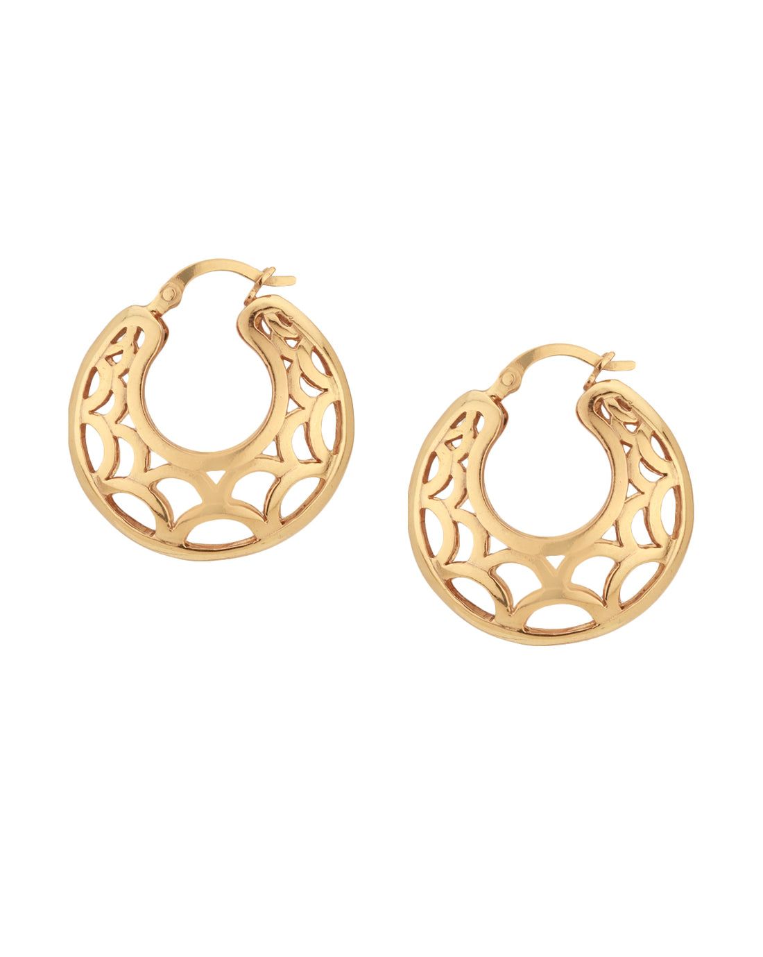 Carlton London Gold Plated Crescent Hoop Earring For Women