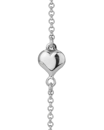 Carlton London Rhodium Plated Heart Ring Bracelet For Women