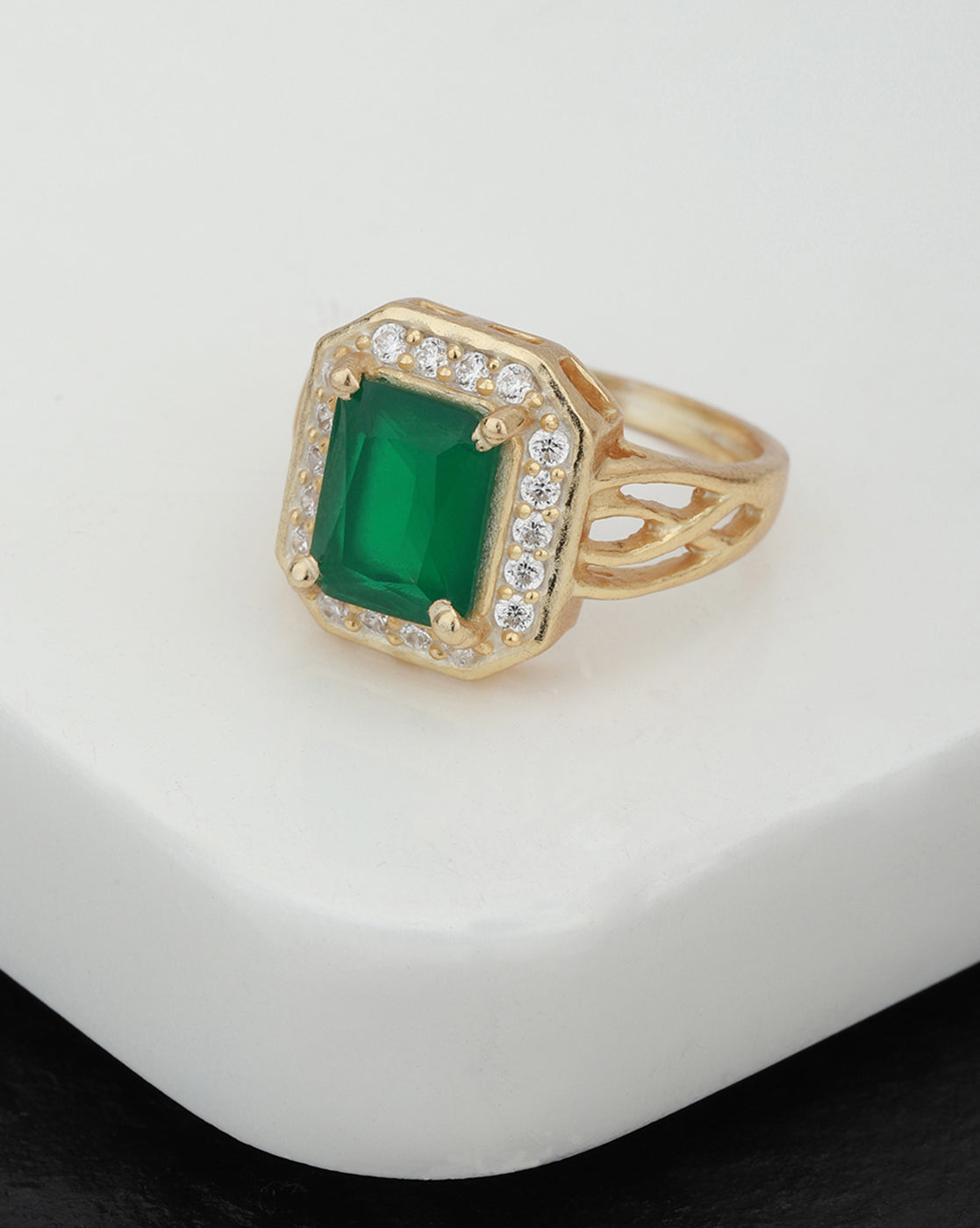Delicate Oval Green Tourmaline with Diamond Band Ring - Afrogem Jewellers