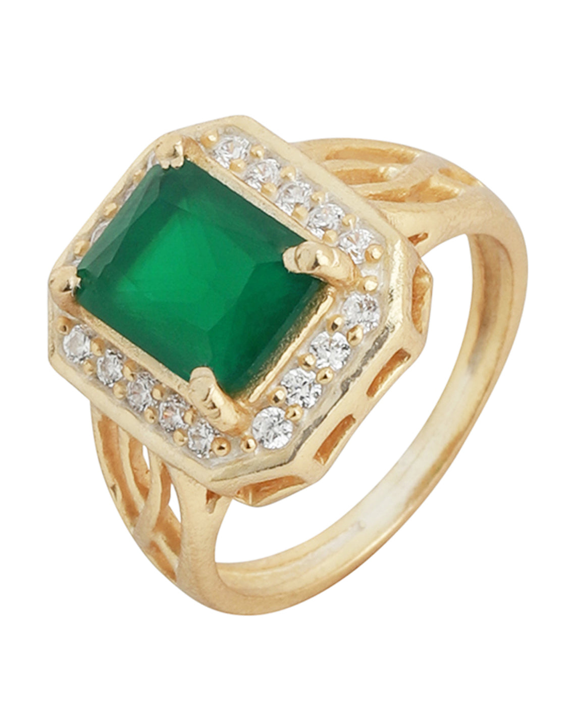 18k Gold Plated zircon stone with statement pearl finger rings – Rubans