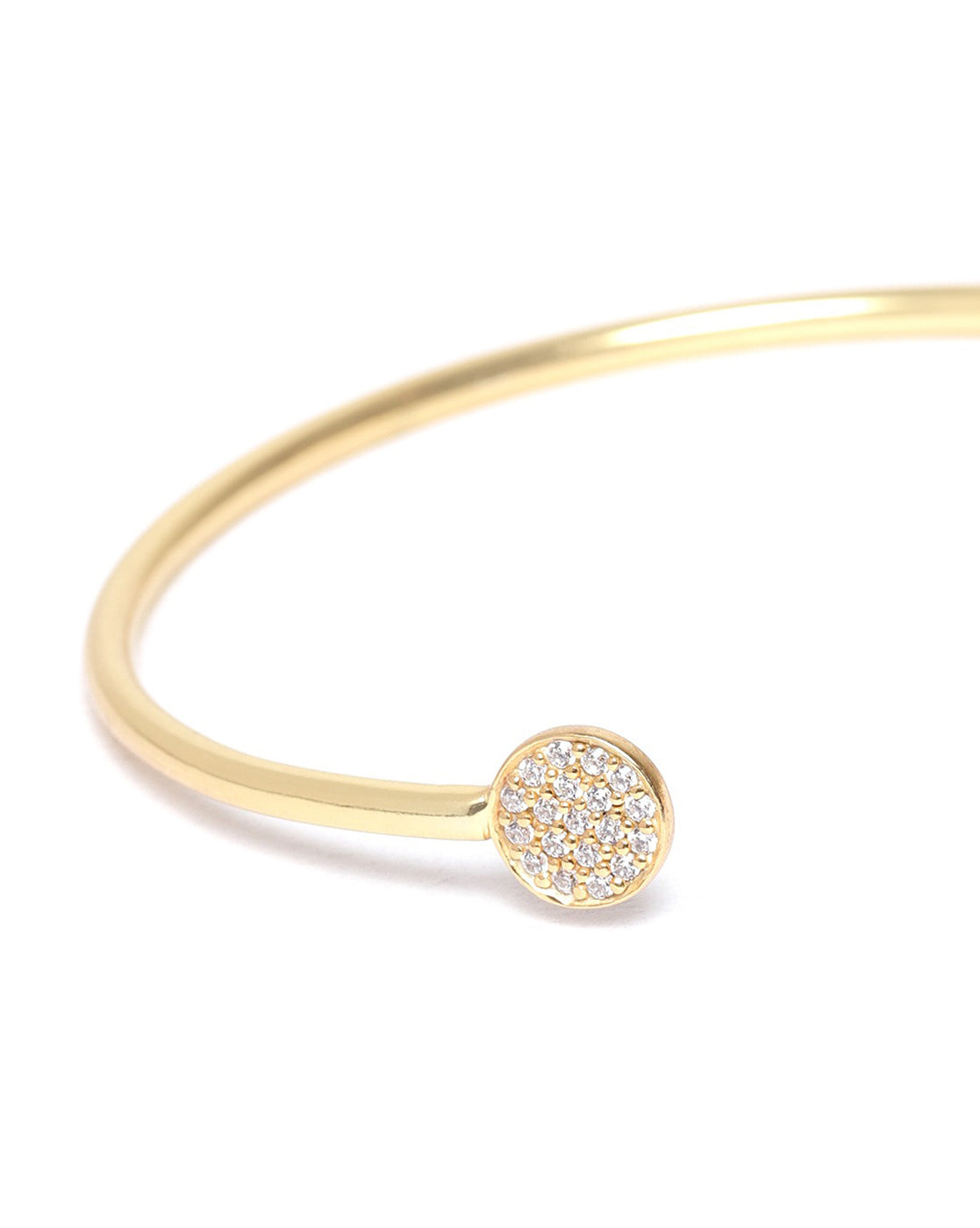 Carlton London-Gold Plated Cz-Studded Cuff Bracelet For Women