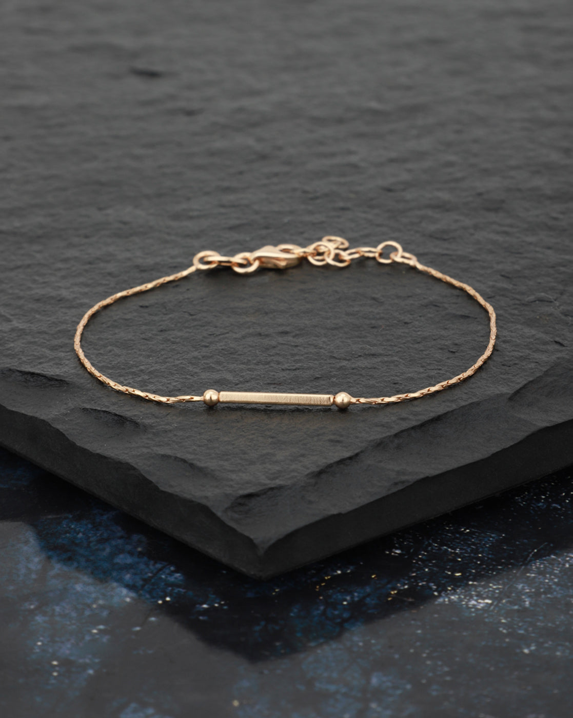 Dainty Teardrop Rose Gold Bracelet for The Bride- Poetry Designs