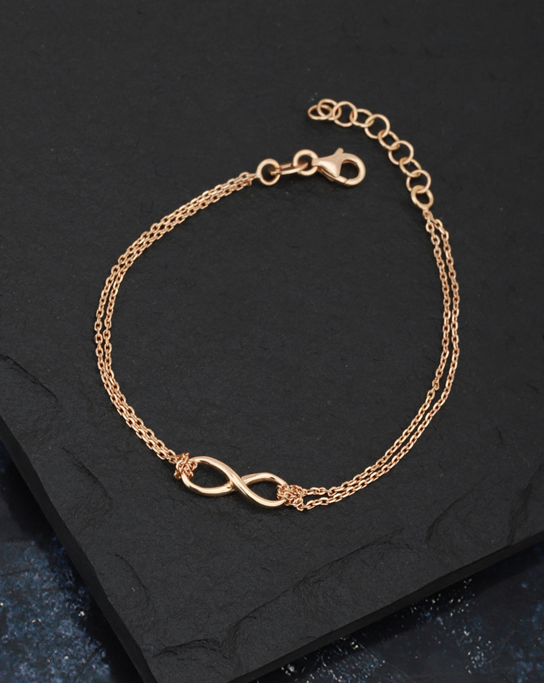 Carlton London Gold Plated Infinity With Multistrand Bracelet
