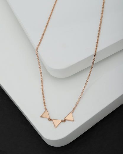 18kt Rose Gold Plated Triangular Necklace