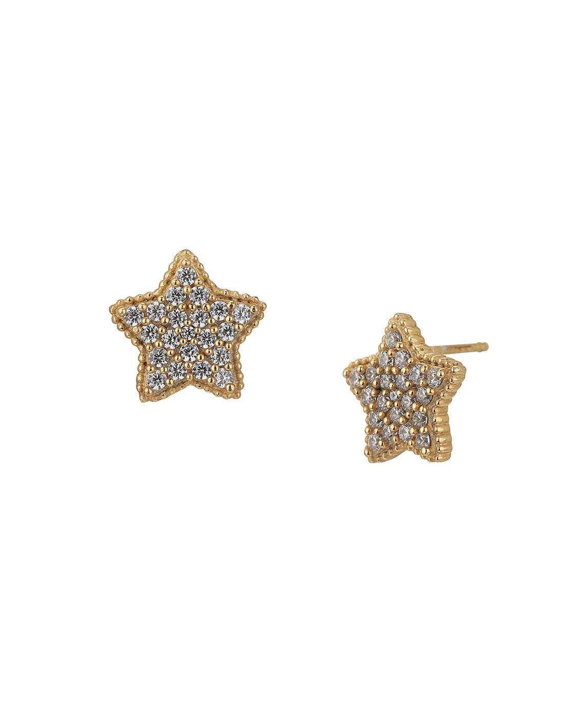 Carlton London Gold Plated Cz Star Stud Earring For Women