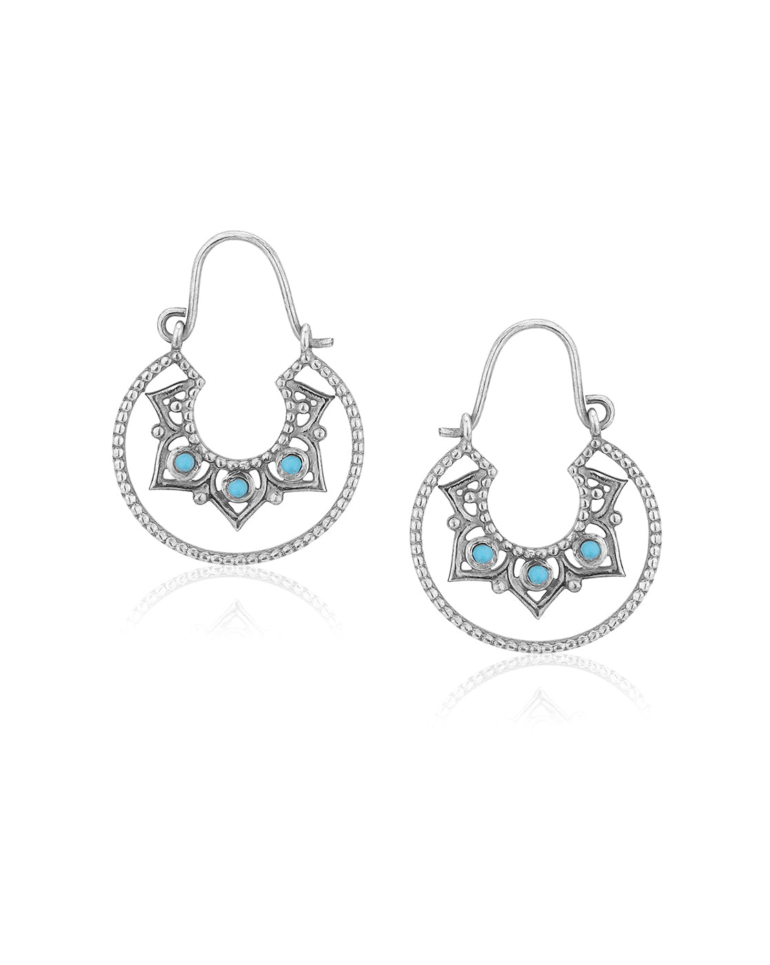 Carlton London Rhodium Plated Beaded Drop Earring For Women