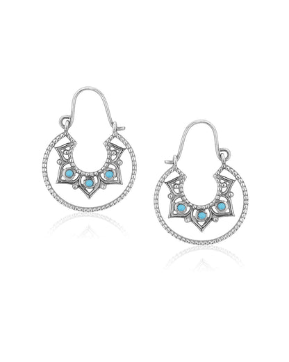 Carlton London Rhodium Plated Beaded Drop Earring For Women