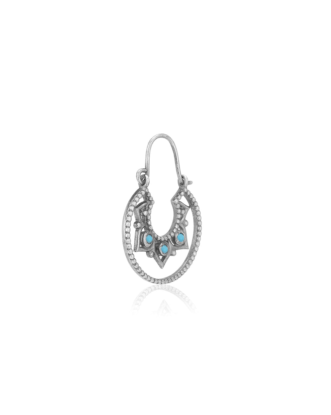 Carlton London Rhodium Plated Beaded Drop Earring For Women