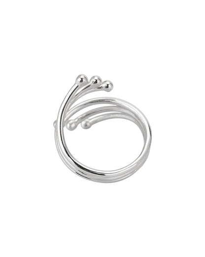 Carlton London Rhodium Plated Silver Toned Adjustable Contemporary Finger Ring For Women