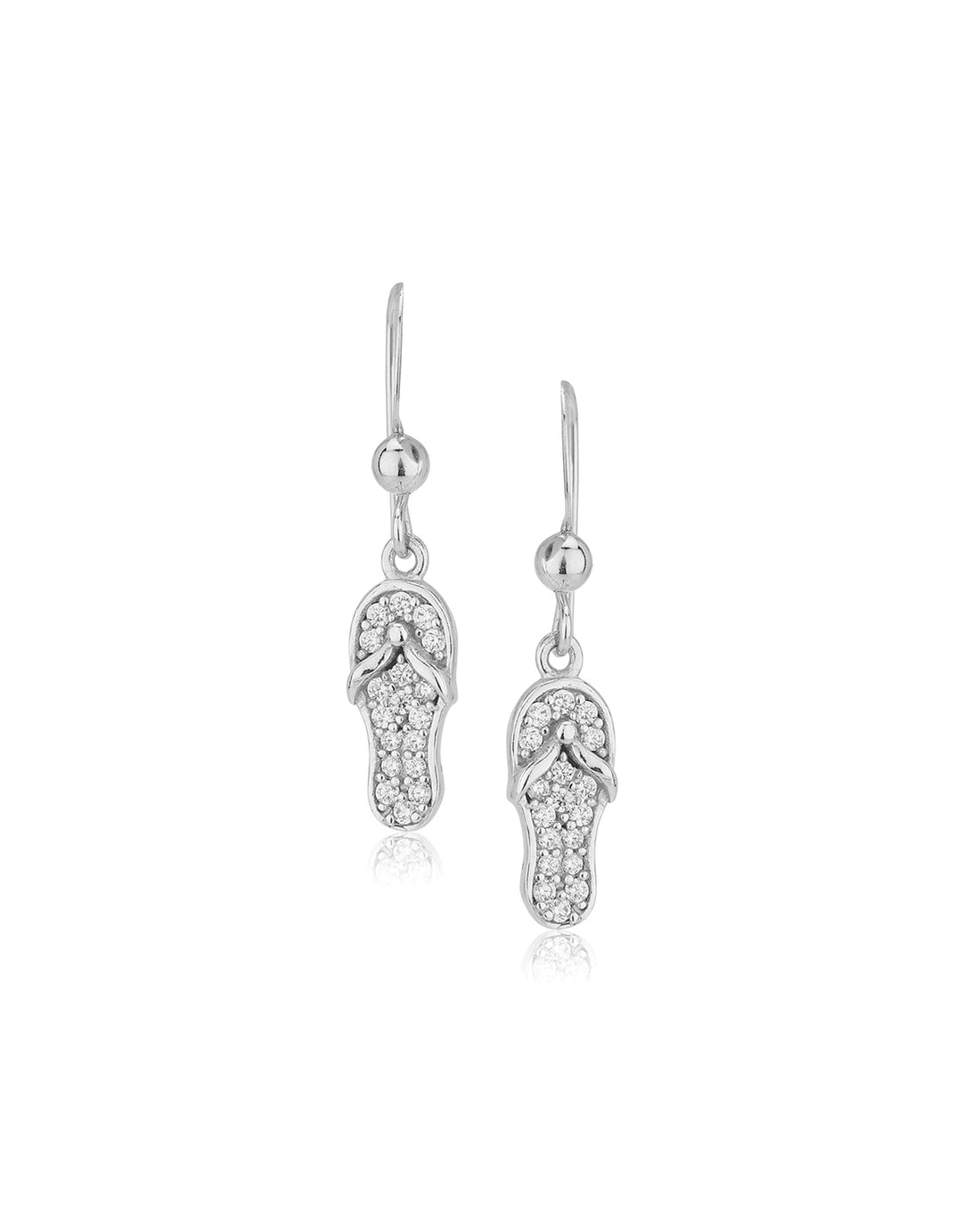 Carlton London Rhodium Plated Cz Quirky Drop Earring For Women