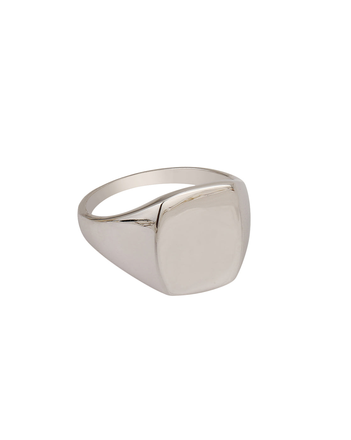 Carlton London Rhodium Plated Mens Ring