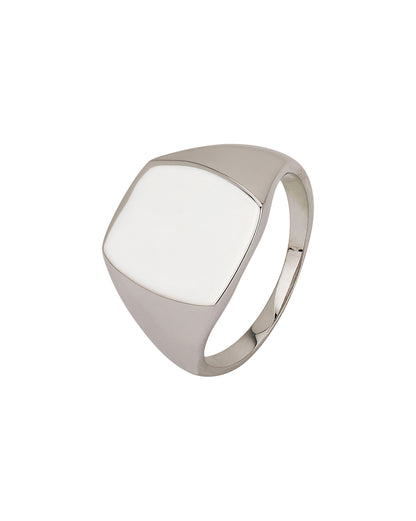 Carlton London Rhodium Plated Mens Ring