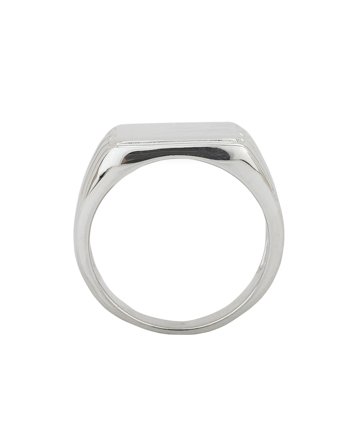 Carlton London Rhodium Plated Silver Toned Finger Ring For Men