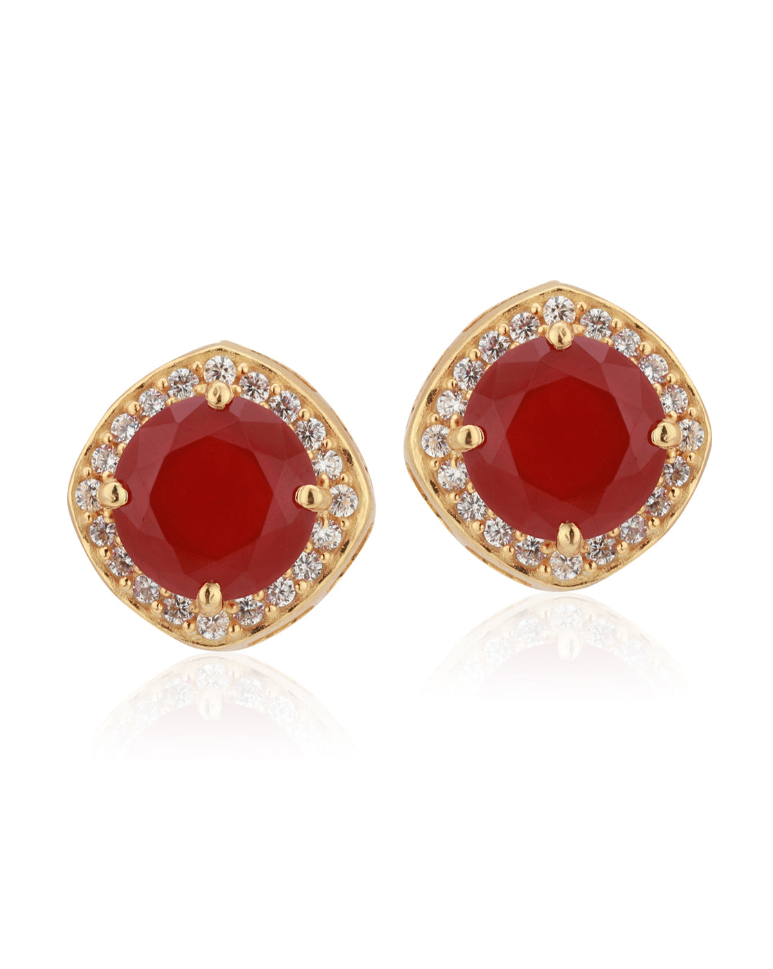 Ottoman Turkish Silver Antique Oxidized Roxelana Stud Earring in Red S -  Duel On Jewel