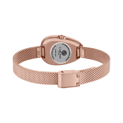 Carlton London Eleanor Women Marron Dial Stainless Steel Watch - CLWEL-BRY