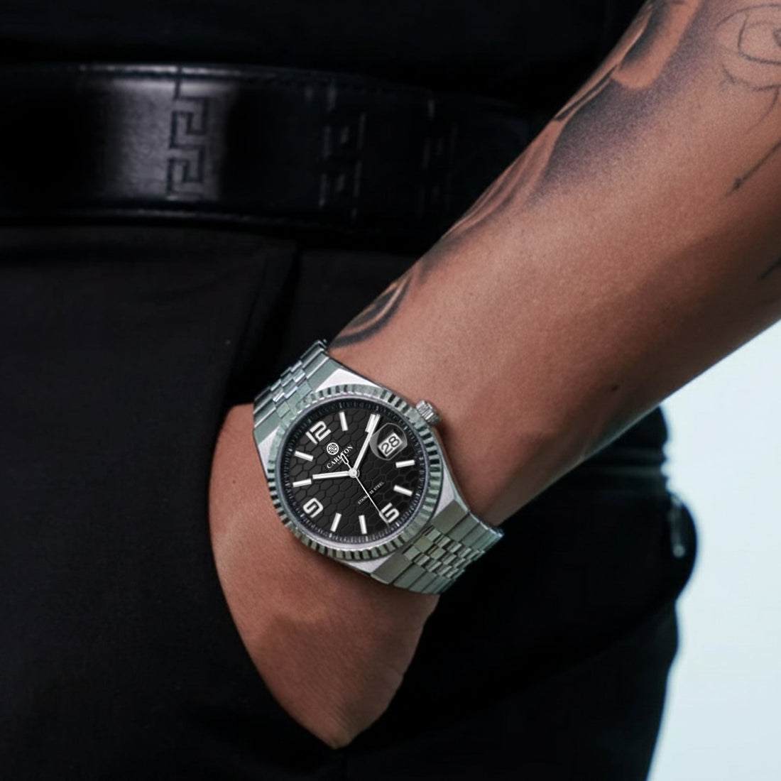 Carlton London Men Rover Black Analog Watch CL-ROVER-BLK