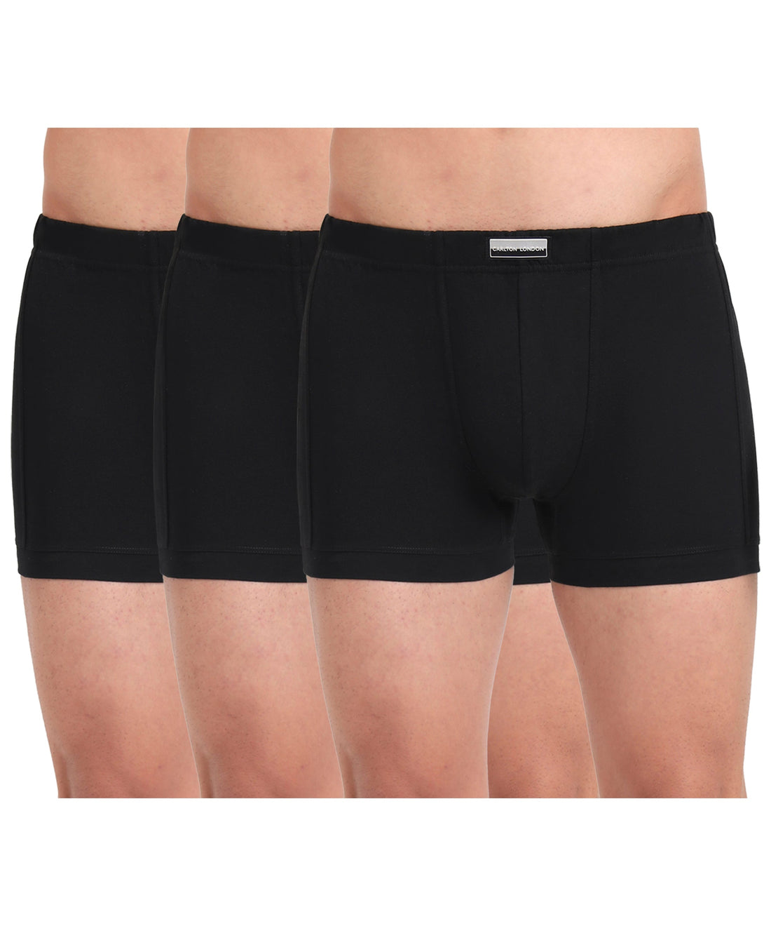 Trunk Black Pack of 3 Cotton Spandex Fabric with Classic Fit Style 001