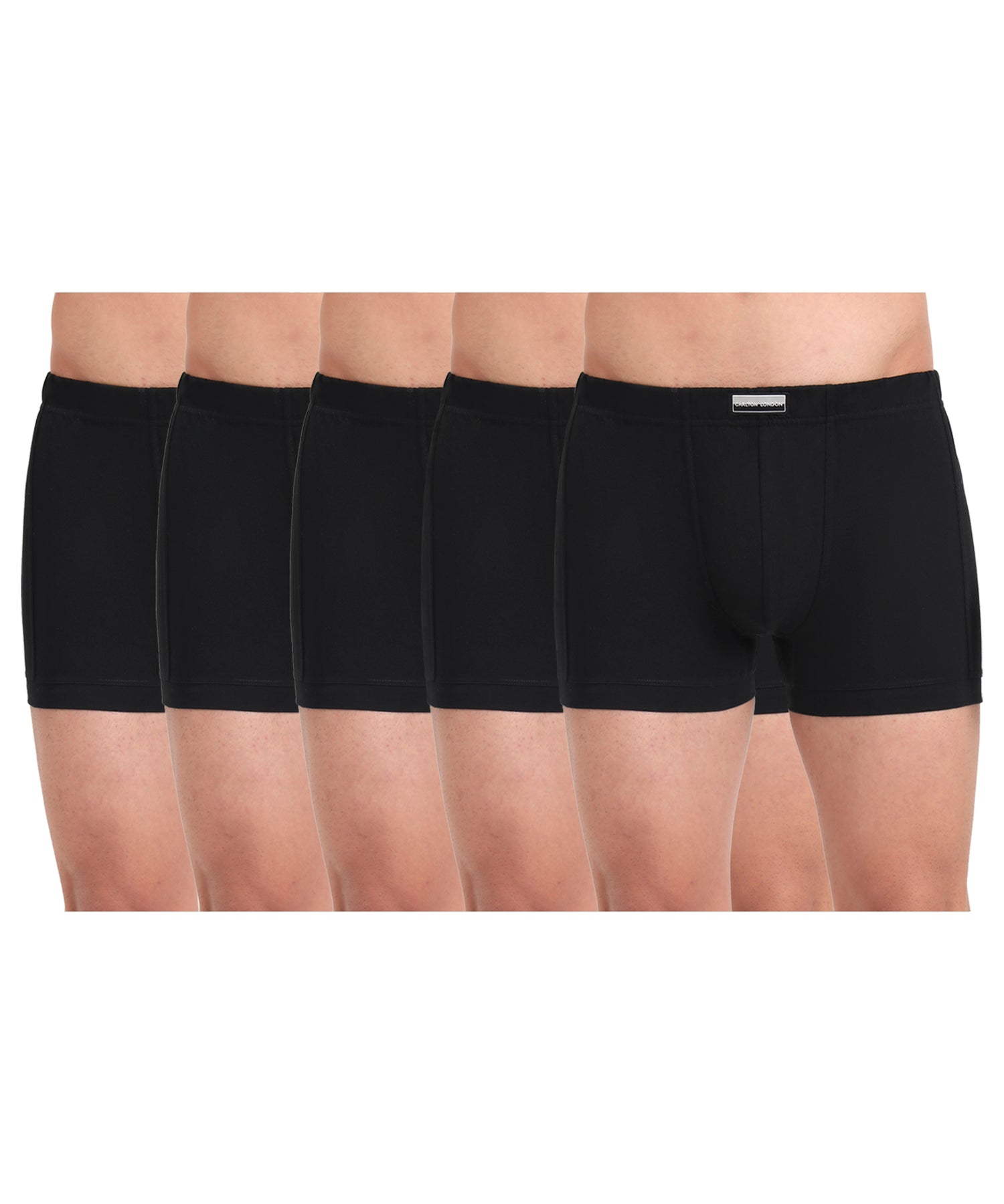Trunk Black Pack of 5  Cotton Spandex Fabric with Classic Fit Style 001