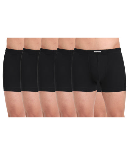 Trunk Black Pack of 5  Cotton Spandex Fabric with Classic Fit Style 001