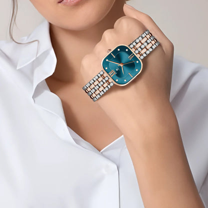 Chelsea Women Turquoise Dial Dual Tone Strap Stainless Steel Analog Watch - CHELTRQ-A2