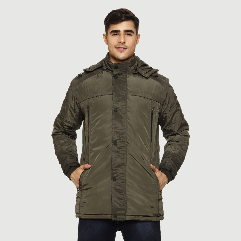 CL SPORT BY CARLTON LONDON INSULATOR LONG LINE PADDED JACKET FOR MEN