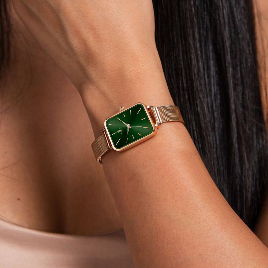 Women Diana CLDWMS-03 Analog Green Rose Gold Stainless Steel - Mesh - Watch
