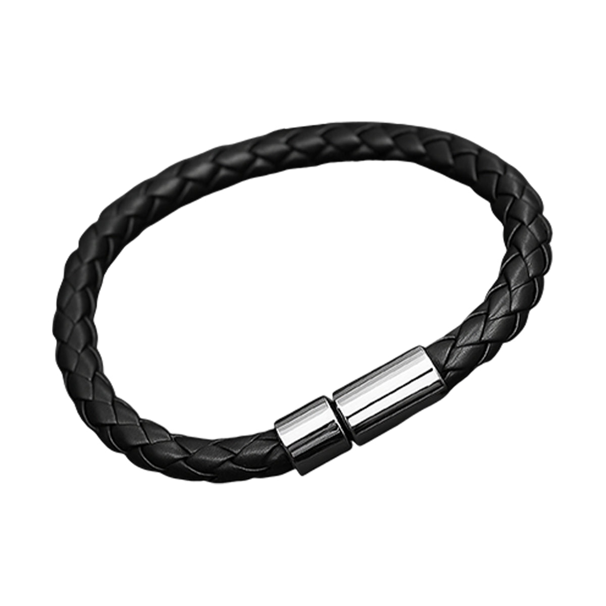 Men Black Leather  Knox Bracelet - CLJW-40