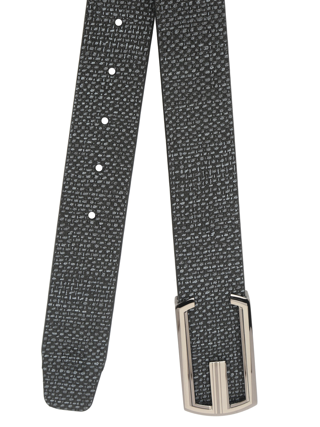 Men Grey Semi Formal Leather Belt