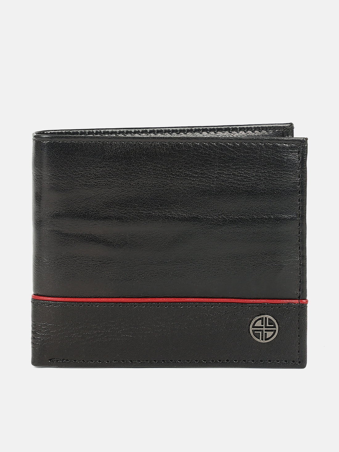 Men Black Soft Napa Leather Two Fold Wallet