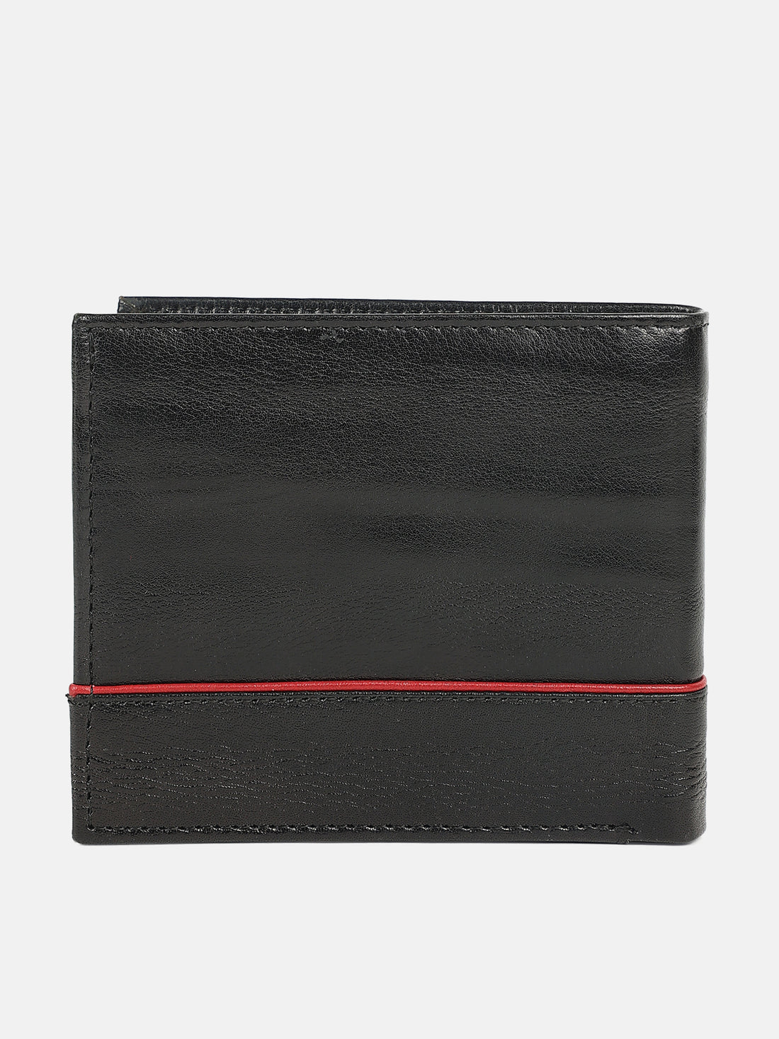 Men Black Soft Napa Leather Two Fold Wallet