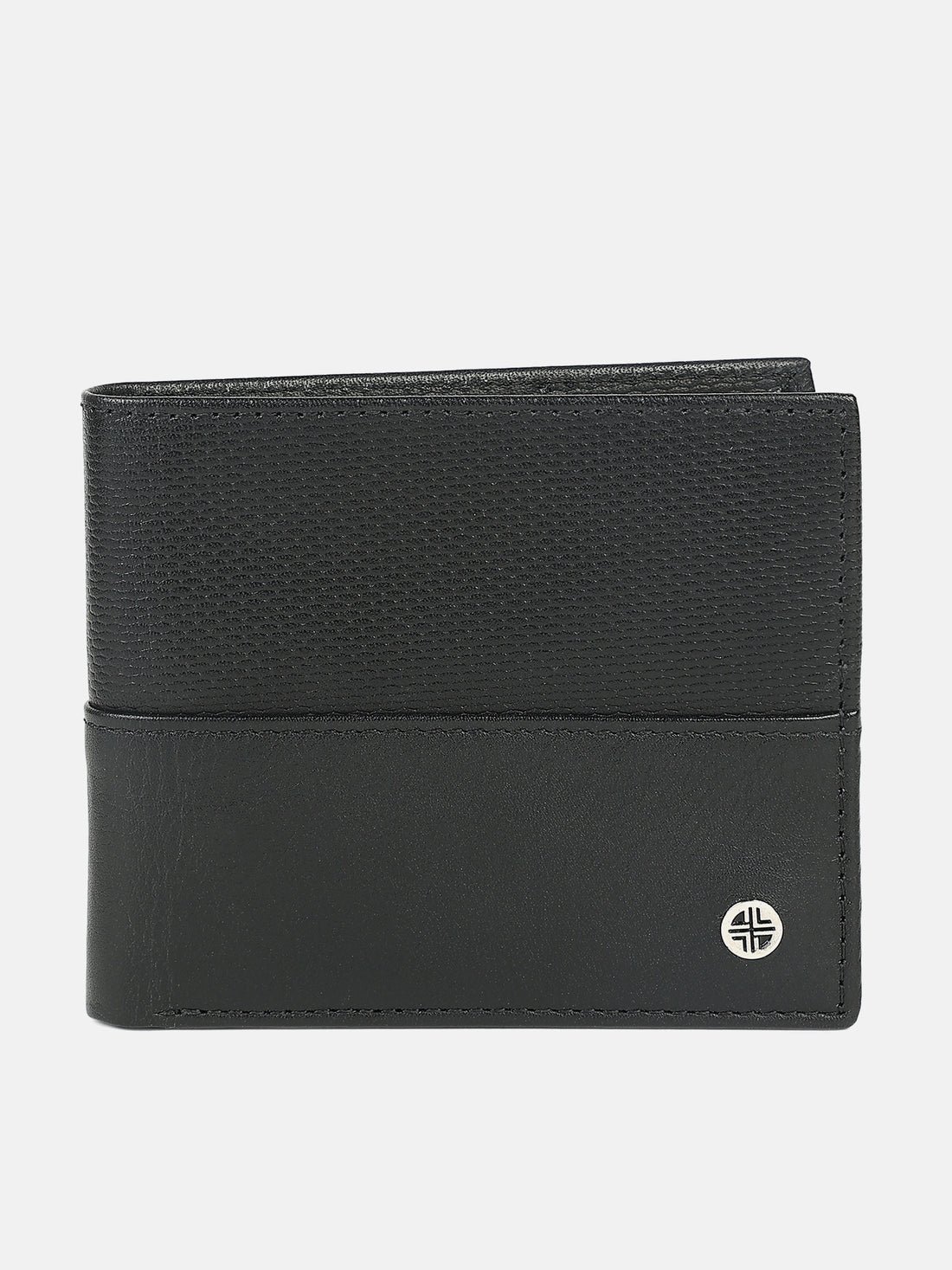 Men Black Soft Napa Leather Two Fold RFID Wallet