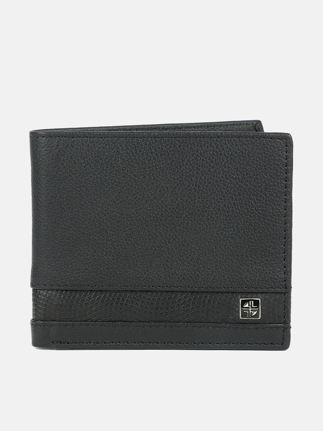 Men Black Soft Napa Leather Two Fold RFID Wallet