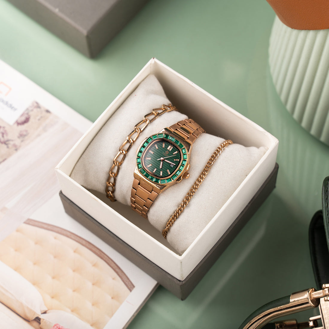 Grace Women Watch Gift Set of 3 (Analog 1 Watch + 2 Bracelets) CLPLG100