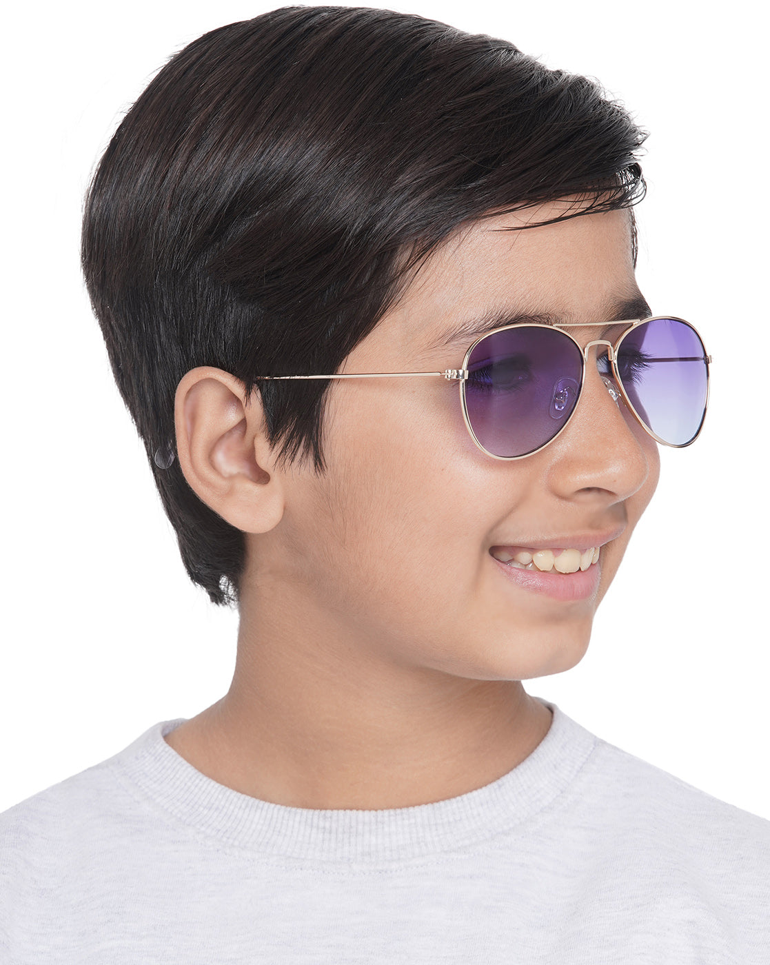 Carlton London Purple Lens &amp; Gold-Toned Aviator Sunglasses For Boy