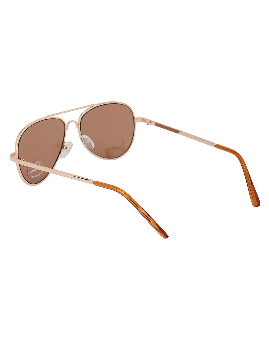 Carlton London Brown Lens &amp; Gold-Toned Aviator Sunglasses With Uv Protected Lens For Boy