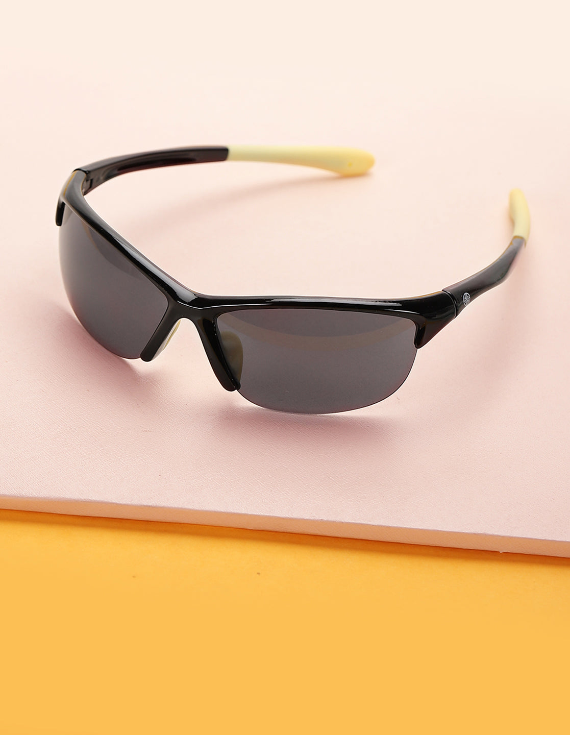 Carlton London Black Lens & Black Sports Sunglasses For Boy