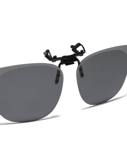 Black &amp; Grey Toned Polarised Lens Sunglass Clip for unisex