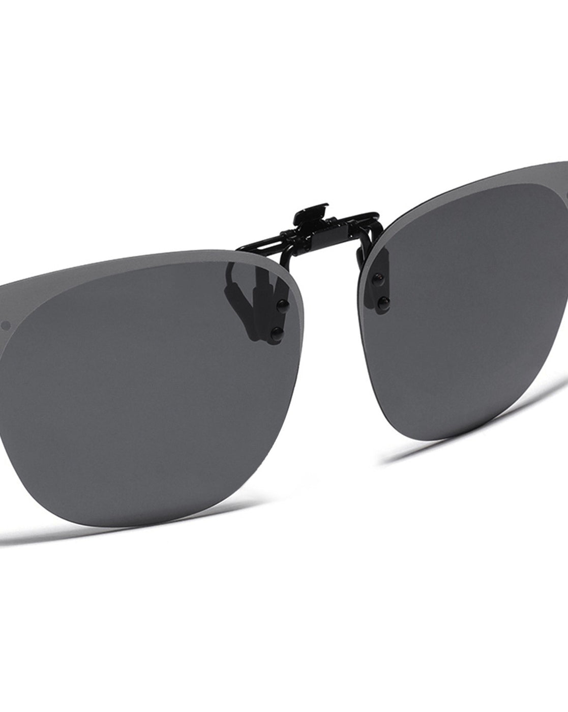 Black &amp; Grey Toned Polarised Lens Sunglass Clip for unisex