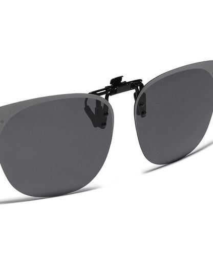 Black &amp; Grey Toned Polarised Lens Sunglass Clip for unisex