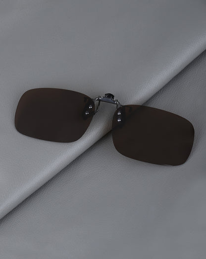 Brown Toned Polarised Lens Sunglass Clip for unisex