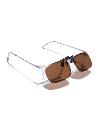 Brown Toned Polarised Lens Sunglass Clip for unisex